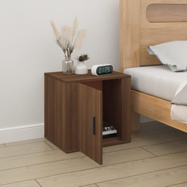 vidaXL Nočný stolík hnedý dub 50x39x47 cm – Obrázok 3