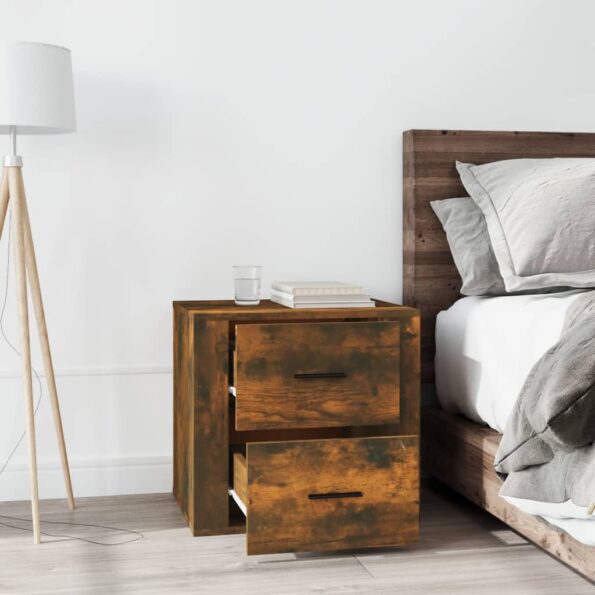 vidaXL Nočný stolík dymový dub 50x39x47 cm – Obrázok 3
