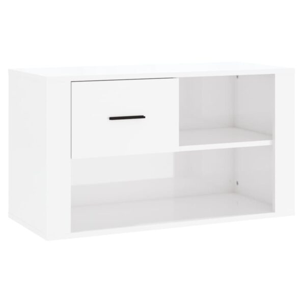 vidaXL Botník lesklý biely 80x35x45 cm spracované drevo – Obrázok 2