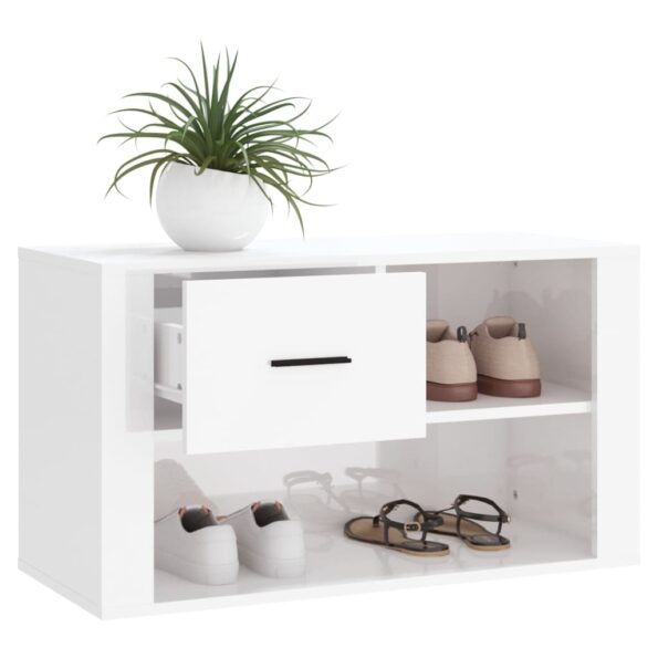 vidaXL Botník lesklý biely 80x35x45 cm spracované drevo – Obrázok 4