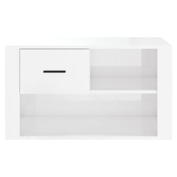 vidaXL Botník lesklý biely 80x35x45 cm spracované drevo – Obrázok 5