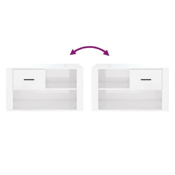 vidaXL Botník lesklý biely 80x35x45 cm spracované drevo – Obrázok 7