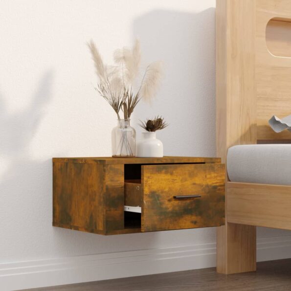 vidaXL Nástenný nočný stolík dymový dub 50x36x25 cm – Obrázok 3