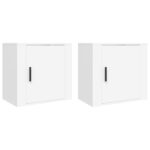 vidaXL Nástenné nočné stolíky 2 ks biele 50x30x47 cm – Obrázok 2
