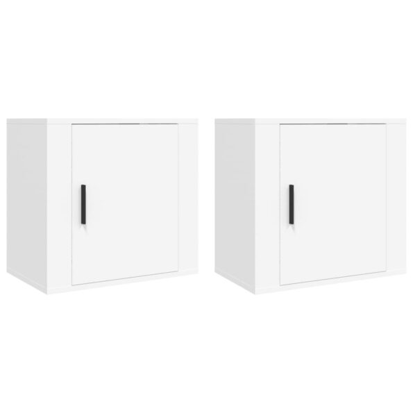 vidaXL Nástenné nočné stolíky 2 ks biele 50x30x47 cm – Obrázok 2