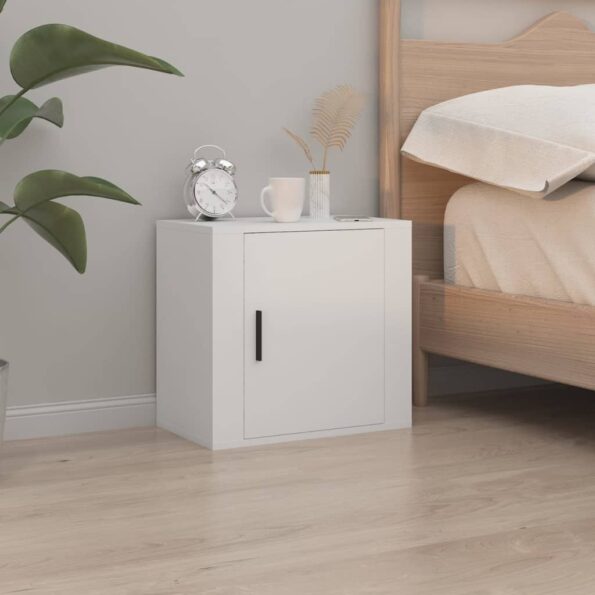 vidaXL Nástenné nočné stolíky 2 ks biele 50x30x47 cm – Obrázok 3