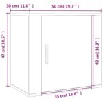 vidaXL Nástenné nočné stolíky 2 ks biele 50x30x47 cm – Obrázok 12