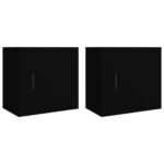 vidaXL Nástenné nočné stolíky 2 ks čierne 50x30x47 cm – Obrázok 2
