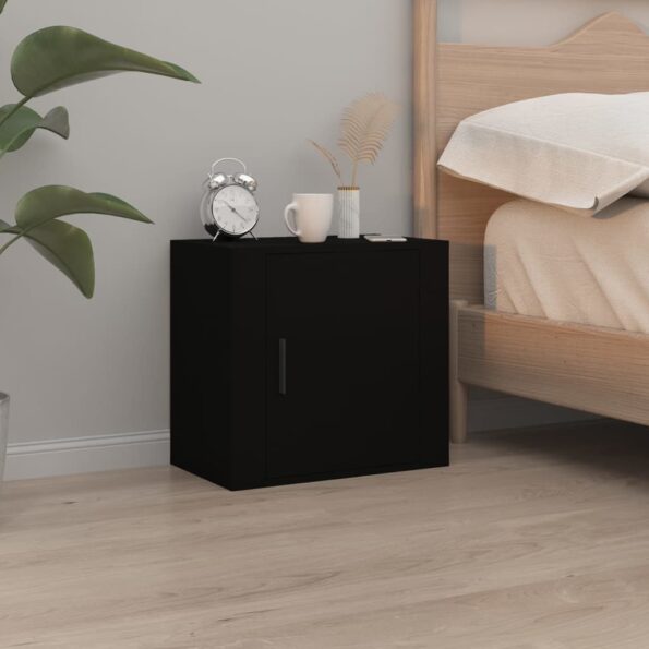 vidaXL Nástenné nočné stolíky 2 ks čierne 50x30x47 cm – Obrázok 3