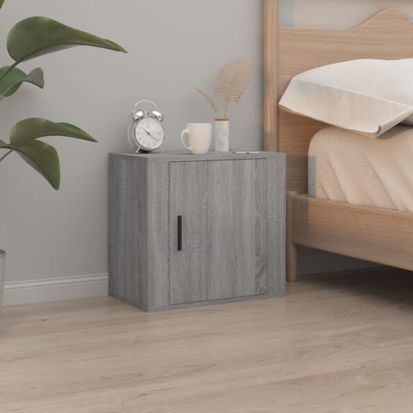 vidaXL Nástenné nočné stolíky 2 ks sivé dub sonoma 50x30x47 cm – Obrázok 3