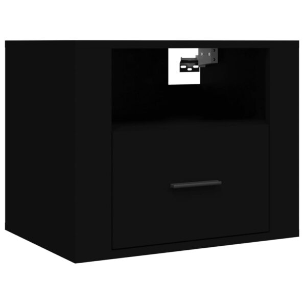 vidaXL Nástenný nočný stolík čierny 50x36x40 cm – Obrázok 2