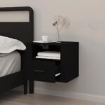 vidaXL Nástenný nočný stolík čierny 50x36x40 cm – Obrázok 3
