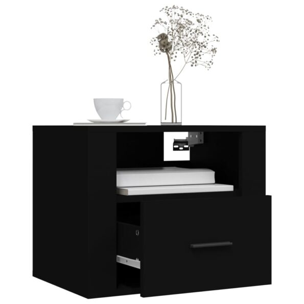 vidaXL Nástenný nočný stolík čierny 50x36x40 cm – Obrázok 4