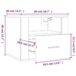 vidaXL Nástenný nočný stolík čierny 50x36x40 cm – Obrázok 10