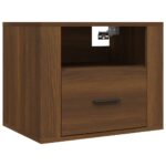 vidaXL Nástenný nočný stolík hnedý dub 50x36x40 cm – Obrázok 2