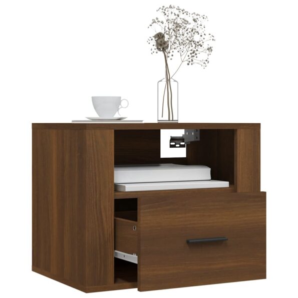 vidaXL Nástenný nočný stolík hnedý dub 50x36x40 cm – Obrázok 4