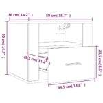 vidaXL Nástenný nočný stolík hnedý dub 50x36x40 cm – Obrázok 10