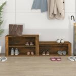 vidaXL Botník dymový dub 150x35x45 cm spracované drevo – Obrázok 3