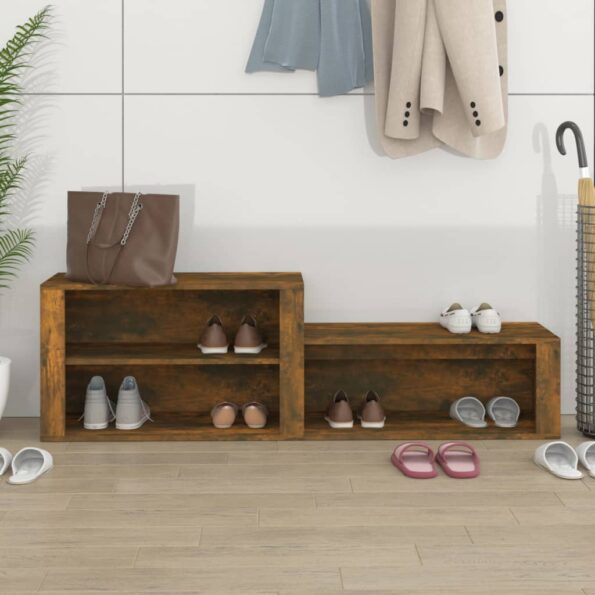vidaXL Botník dymový dub 150x35x45 cm spracované drevo – Obrázok 3