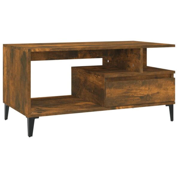 vidaXL Konferenčný stolík dymový dub 90x49x45 cm spracované drevo – Obrázok 2
