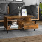 vidaXL Konferenčný stolík dymový dub 90x49x45 cm spracované drevo – Obrázok 3