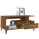 vidaXL Konferenčný stolík dymový dub 90x49x45 cm spracované drevo – Obrázok 4