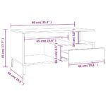 vidaXL Konferenčný stolík dymový dub 90x49x45 cm spracované drevo – Obrázok 9