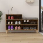 vidaXL Botník dymový dub 102x36x60 cm spracované drevo – Obrázok 3