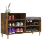 vidaXL Botník dymový dub 102x36x60 cm spracované drevo – Obrázok 4
