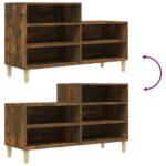 vidaXL Botník dymový dub 102x36x60 cm spracované drevo – Obrázok 7