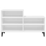 vidaXL Botník lesklý biely 102x36x60 cm spracované drevo – Obrázok 3