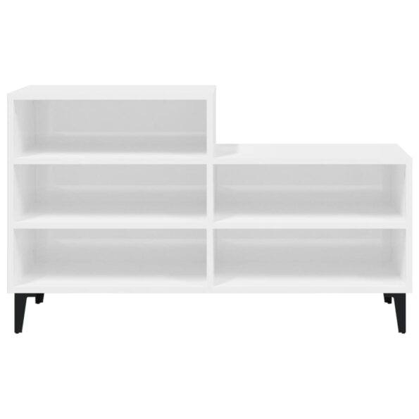 vidaXL Botník lesklý biely 102x36x60 cm spracované drevo – Obrázok 3