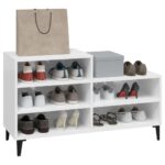 vidaXL Botník lesklý biely 102x36x60 cm spracované drevo – Obrázok 7
