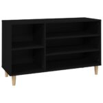 vidaXL Botník čierny 102x36x60 cm spracované drevo – Obrázok 2