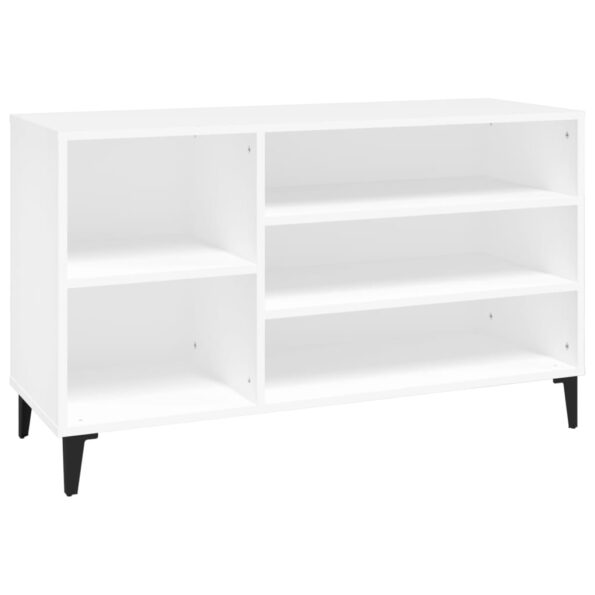 vidaXL Botník biely 102x36x60 cm spracované drevo – Obrázok 2