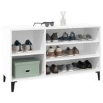 vidaXL Botník biely 102x36x60 cm spracované drevo – Obrázok 4