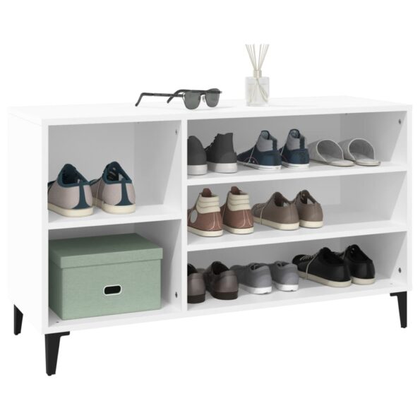 vidaXL Botník biely 102x36x60 cm spracované drevo – Obrázok 4