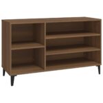 vidaXL Botník hnedý dub 102x36x60 cm spracované drevo – Obrázok 2