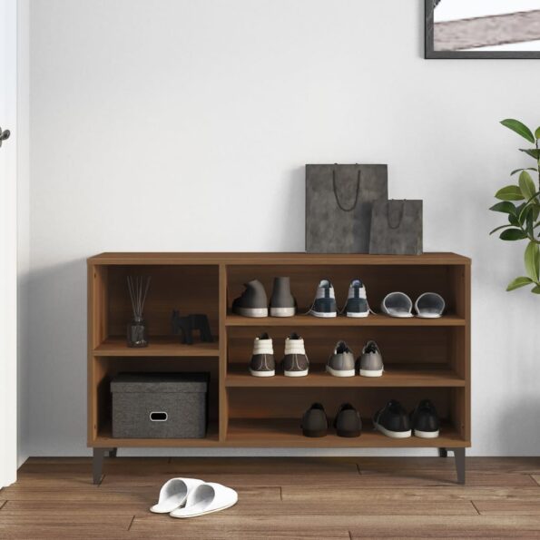 vidaXL Botník hnedý dub 102x36x60 cm spracované drevo – Obrázok 3
