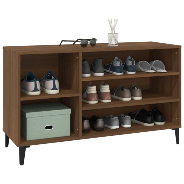 vidaXL Botník hnedý dub 102x36x60 cm spracované drevo – Obrázok 4