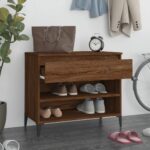 vidaXL Botník dymový dub 70x36x60 cm spracované drevo – Obrázok 3
