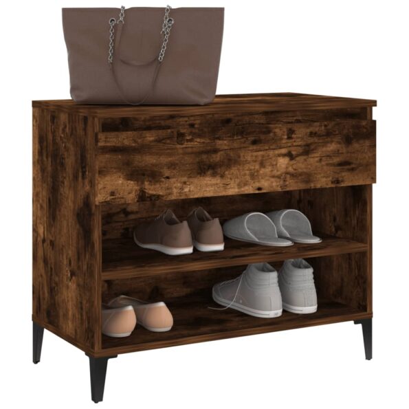 vidaXL Botník dymový dub 70x36x60 cm spracované drevo – Obrázok 4