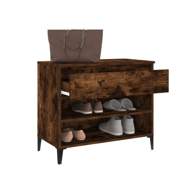 vidaXL Botník dymový dub 70x36x60 cm spracované drevo – Obrázok 5