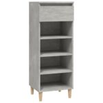vidaXL Botník betónovo sivý 40x36x105 cm spracované drevo – Obrázok 2