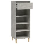 vidaXL Botník betónovo sivý 40x36x105 cm spracované drevo – Obrázok 4