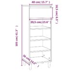 vidaXL Botník betónovo sivý 40x36x105 cm spracované drevo – Obrázok 10