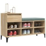 vidaXL Botník dub sonoma 102x36x60 cm spracované drevo – Obrázok 4