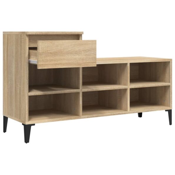 vidaXL Botník dub sonoma 102x36x60 cm spracované drevo – Obrázok 7