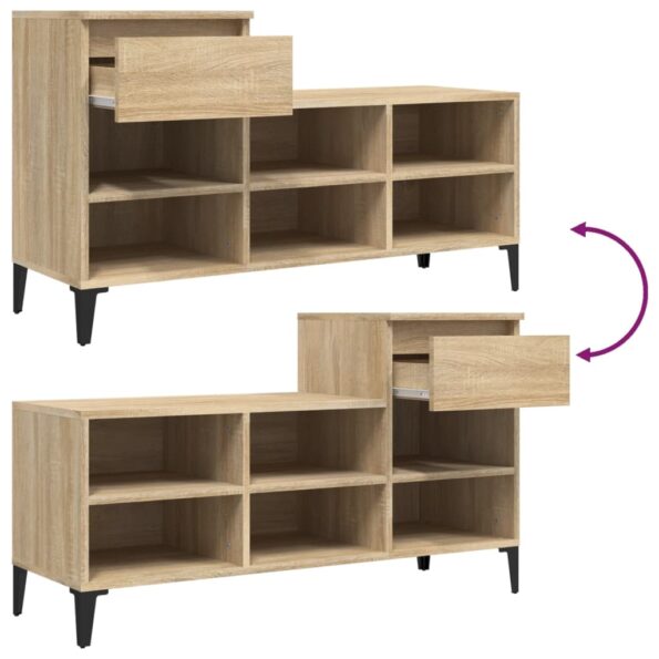 vidaXL Botník dub sonoma 102x36x60 cm spracované drevo – Obrázok 9