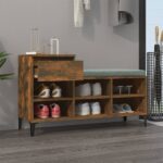 vidaXL Botník dymový dub 102x36x60 cm spracované drevo – Obrázok 3